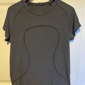 Short Sleeve Striped Athletic Top